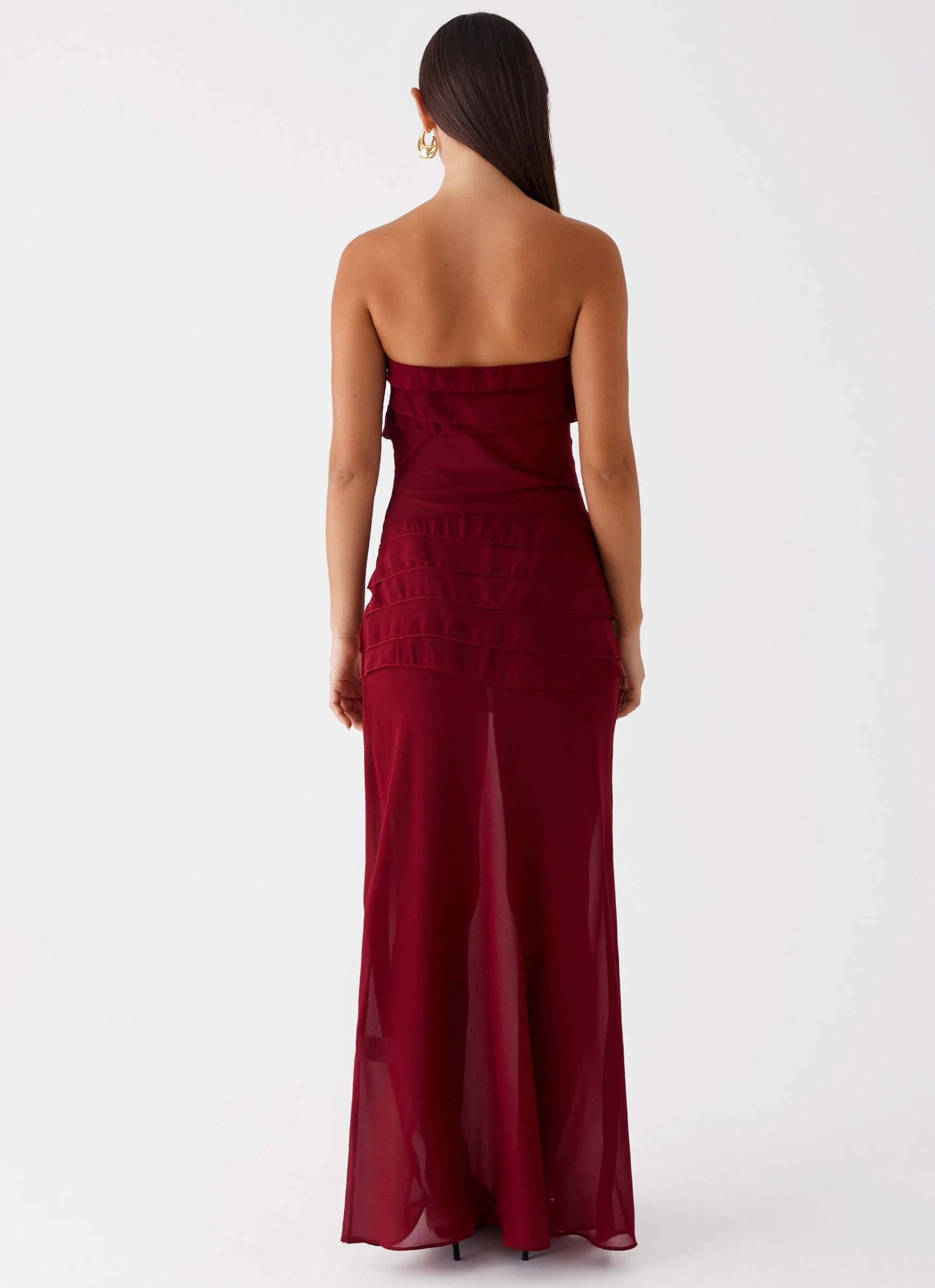 Into The Night Maxi Dress - Cherry Red