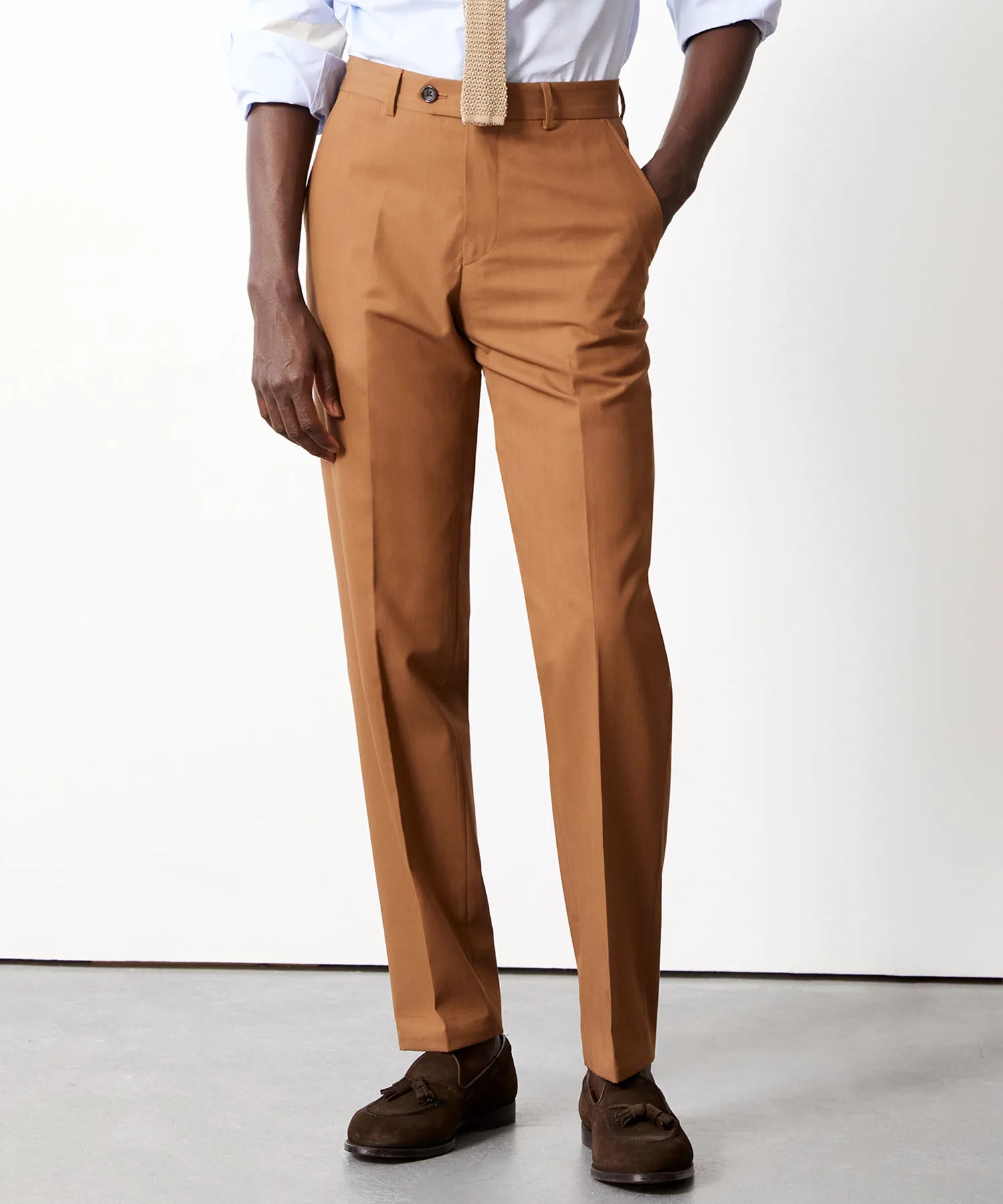 Italian Cotton Sutton Trouser in Acorn