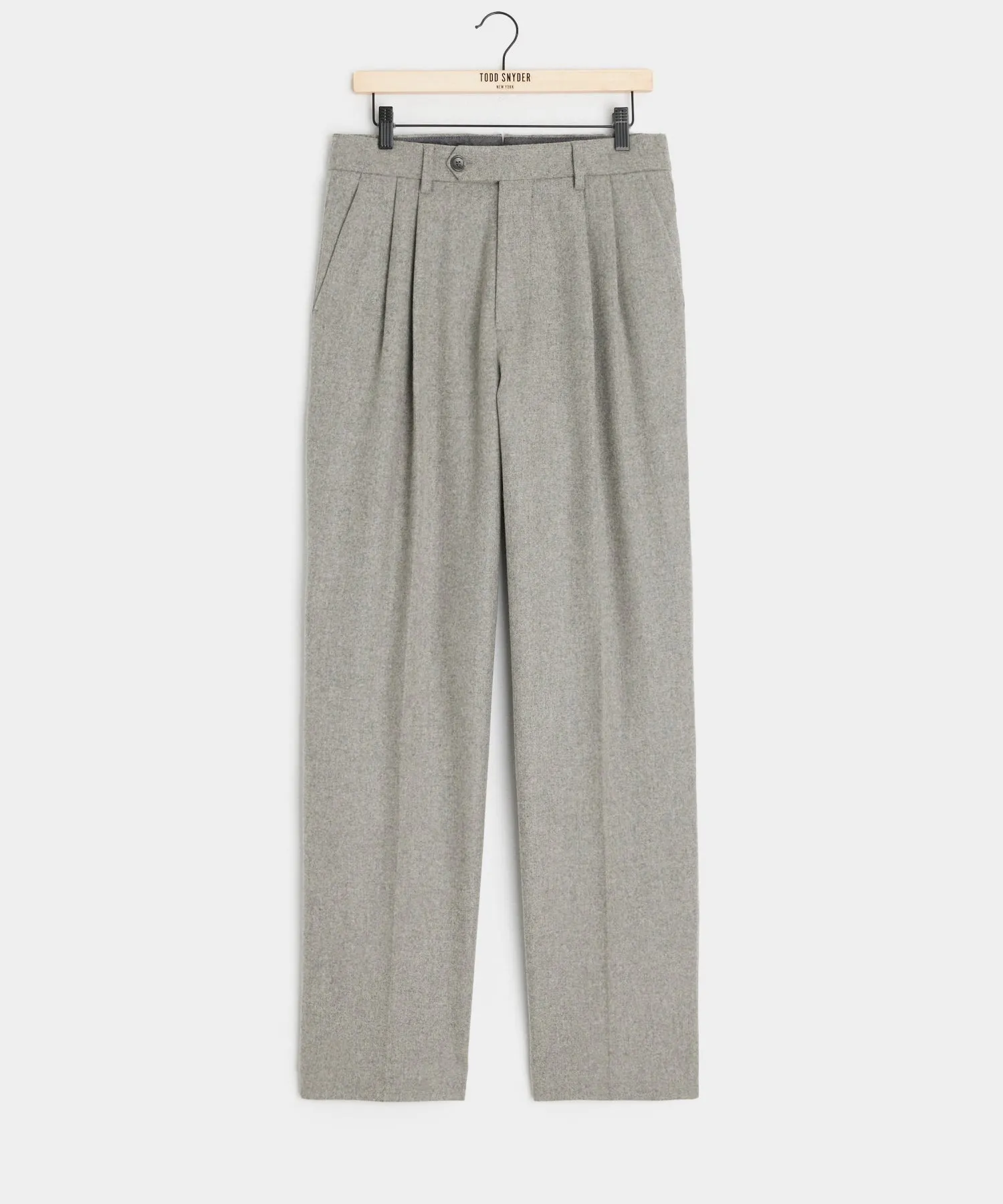 Italian Flannel Wythe Trouser in Light Grey