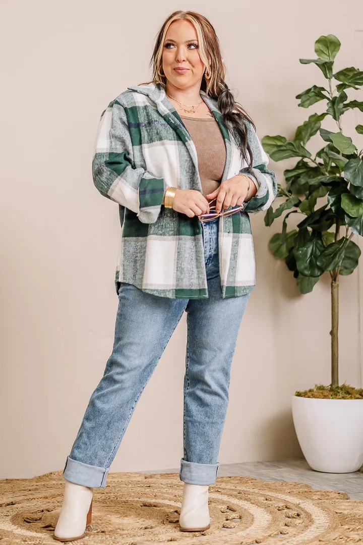 It's My Turn Plaid Flannel Shacket (Extended Sizes)