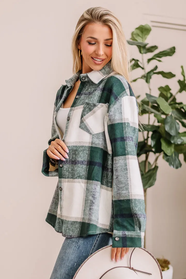 It's My Turn Plaid Flannel Shacket (Extended Sizes)