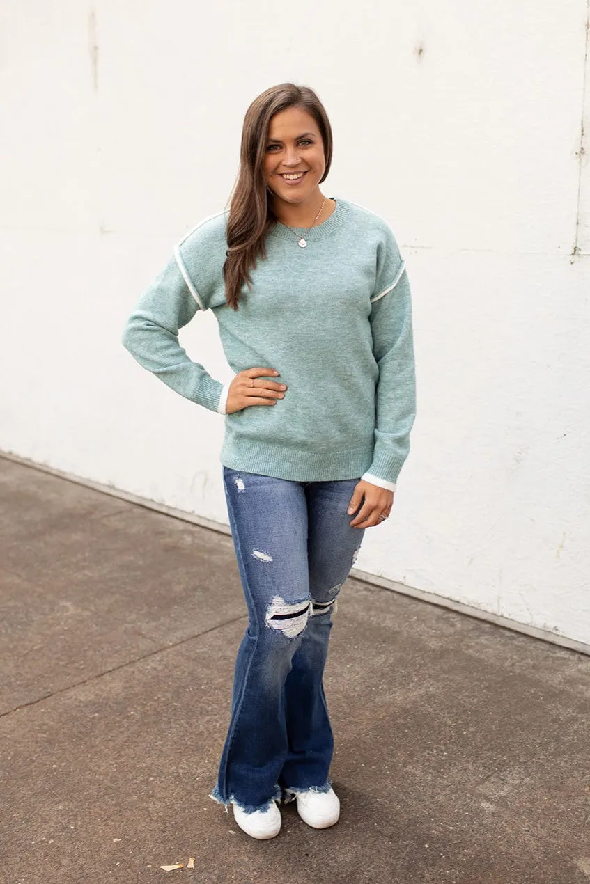 Jade Dreamy Contrast Pullover Sweater (SM-XL)