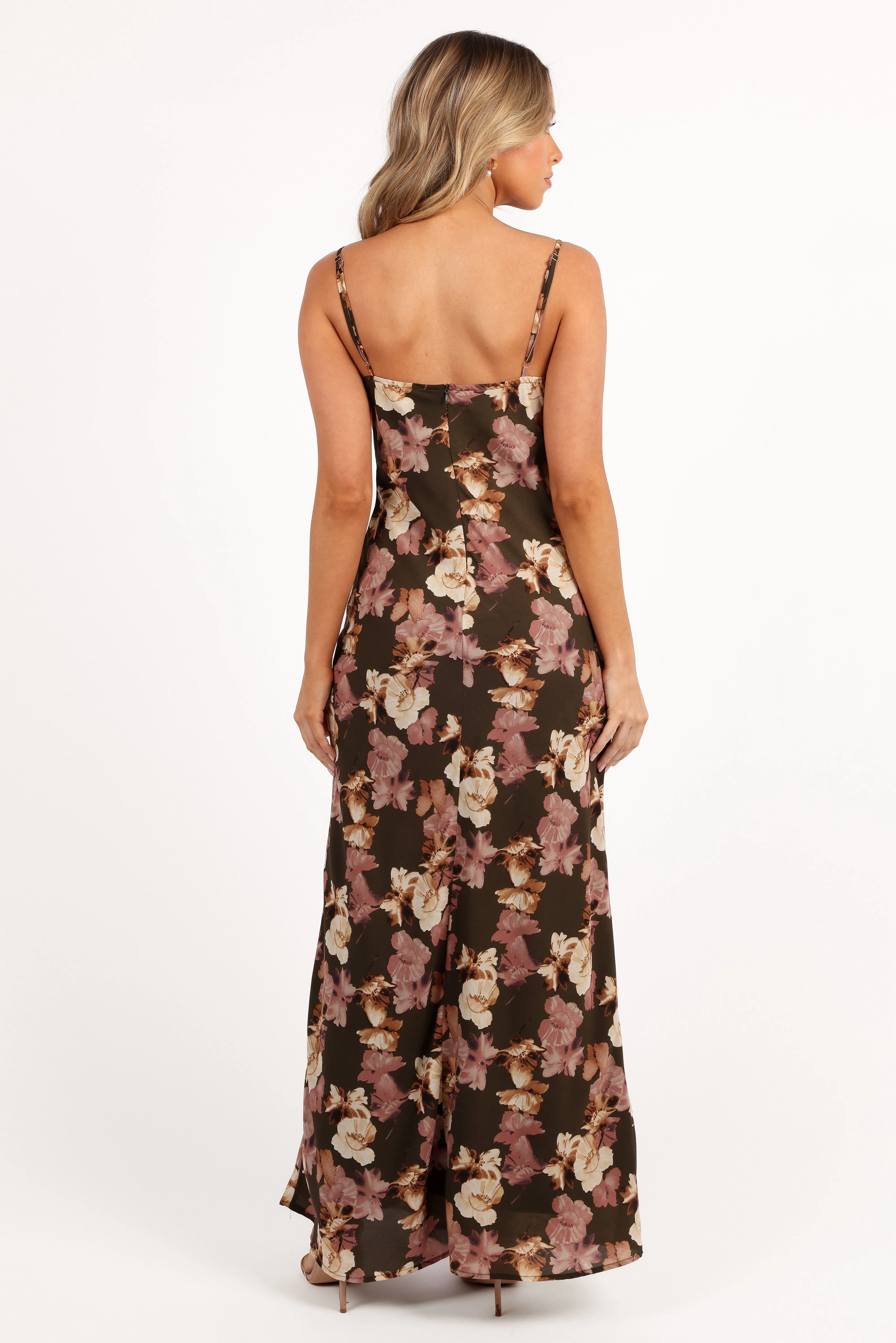 Jamie Maxi Slip Dress - Olive Floral