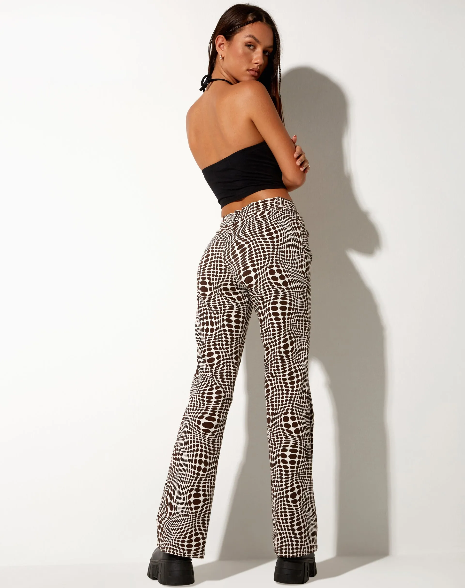 Jopan Flare Trouser in Optic Polka