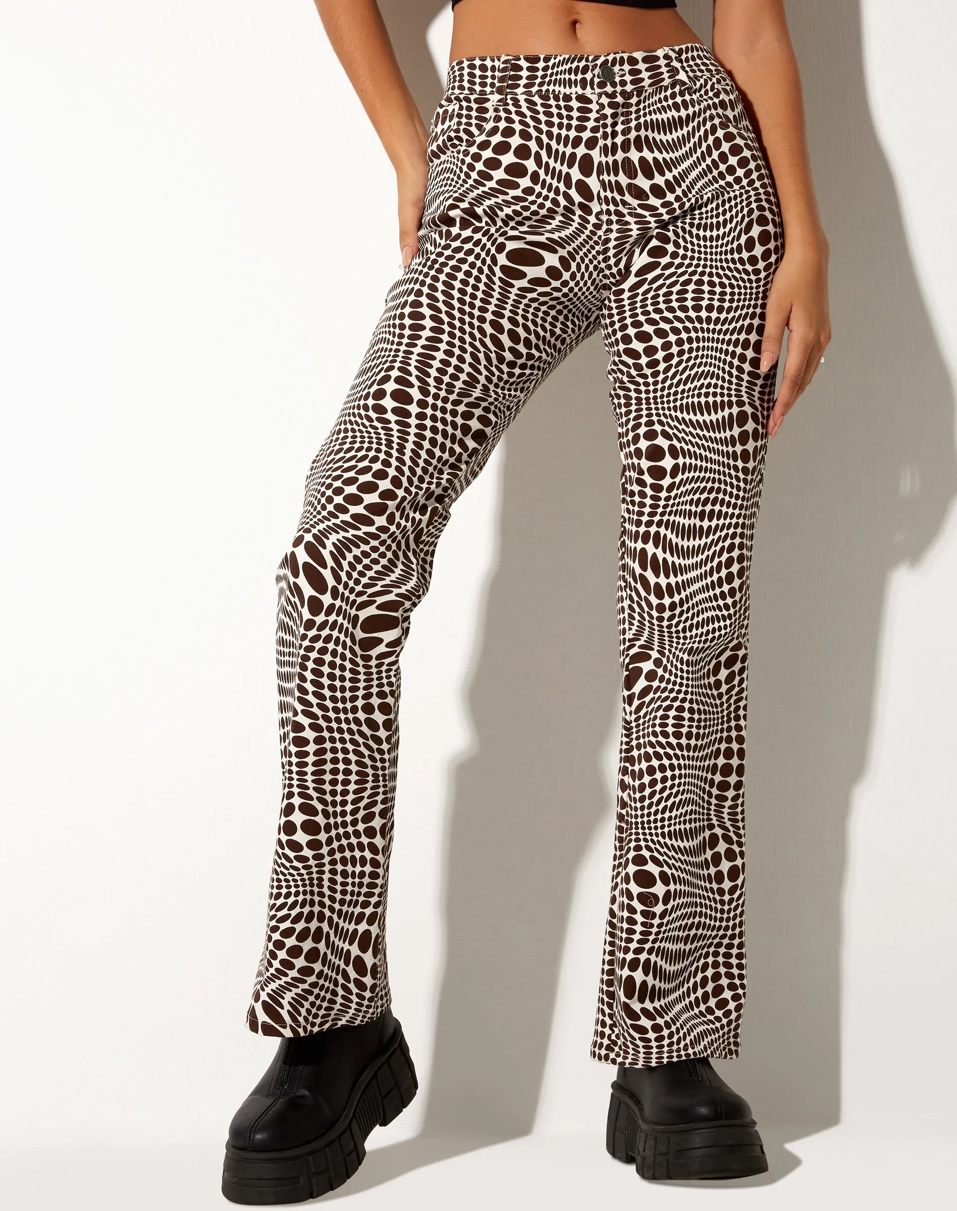 Jopan Flare Trouser in Optic Polka