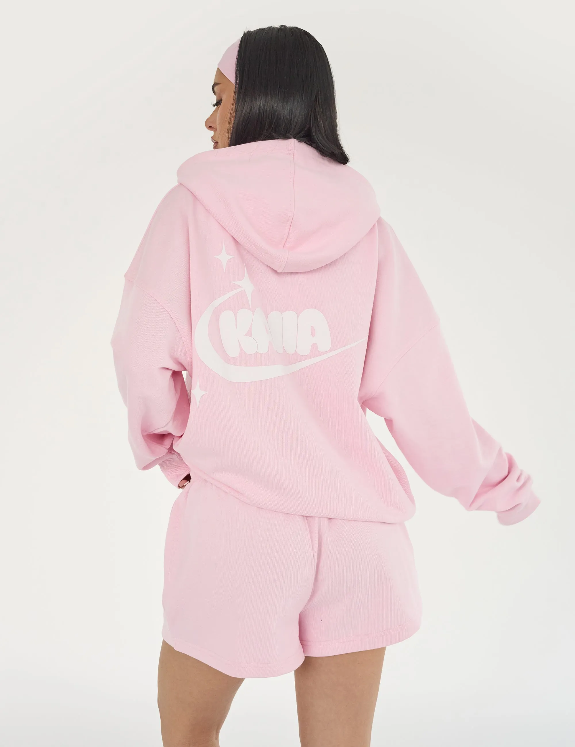 Kaiia Star Bubble Logo Oversized Hoodie Baby Pink