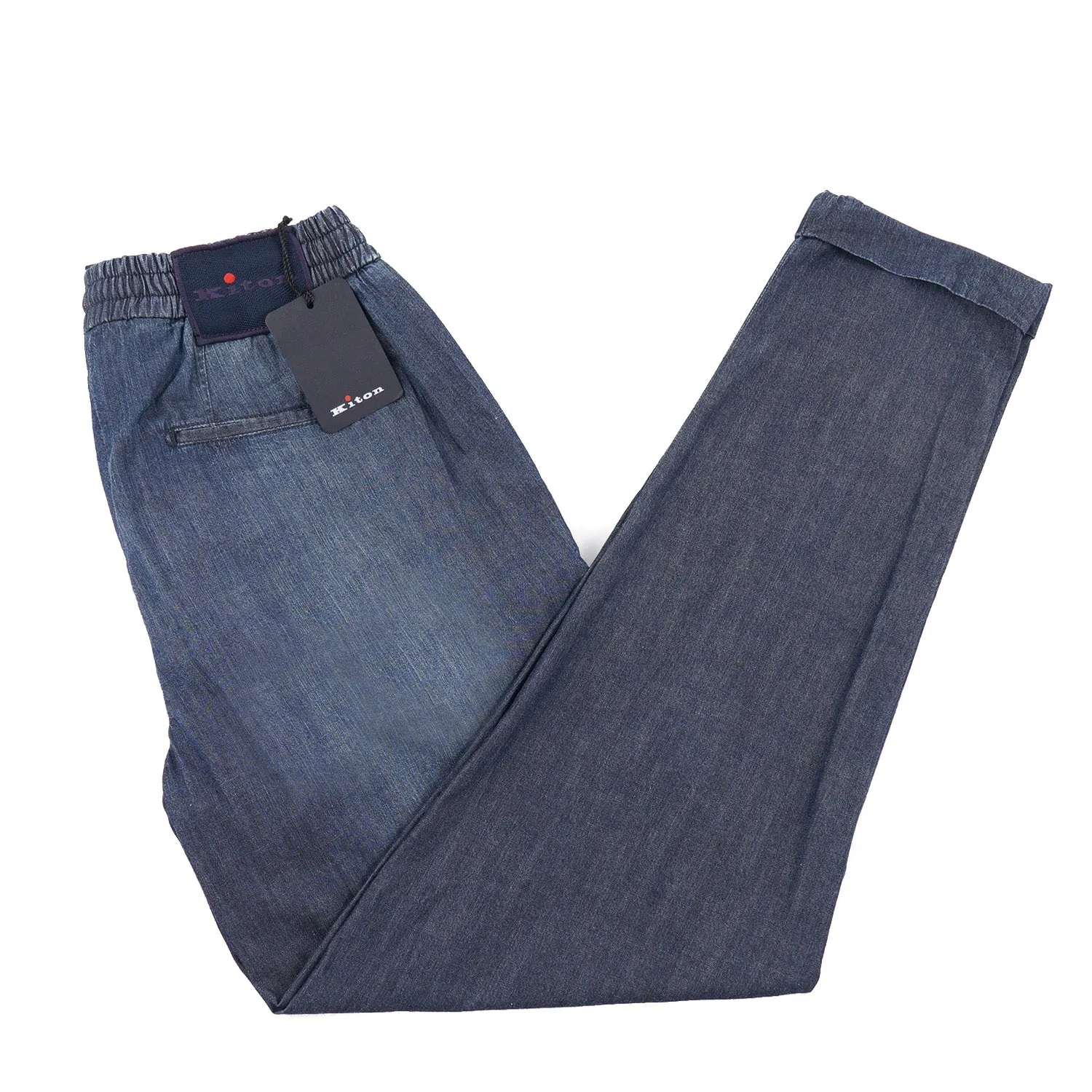 Kiton Chambray Denim Jogger Pants