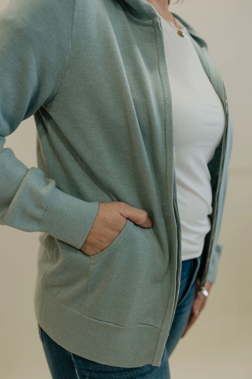 KORI DUSTY SEAFOAM KNITTED JACKET