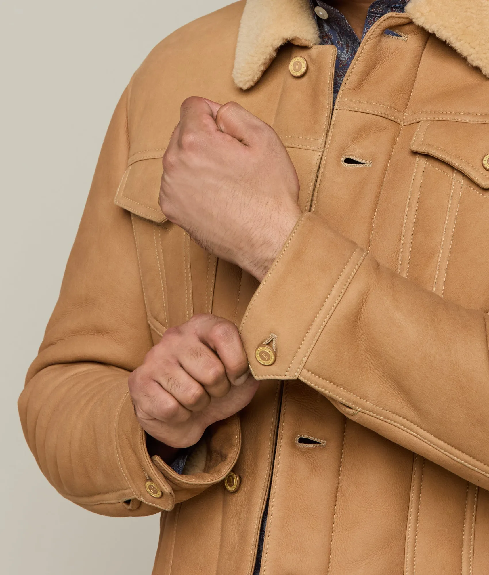 Kyle Shearling Trucker Jacket :: Natural