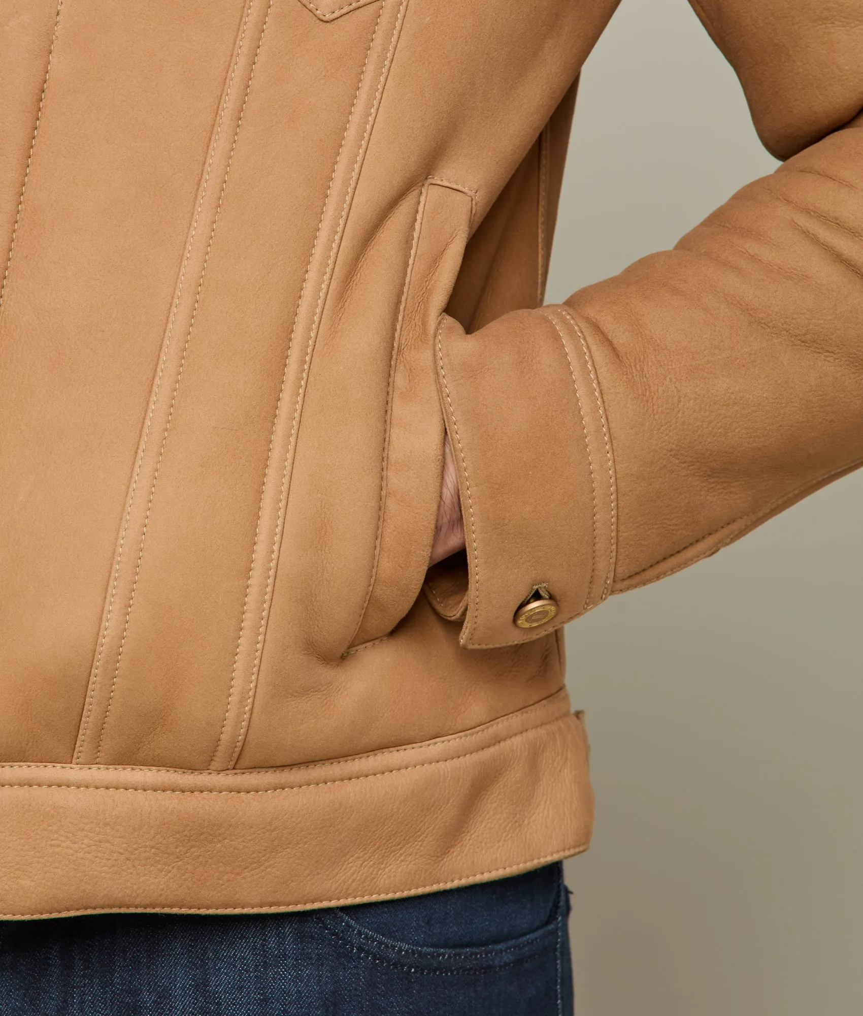 Kyle Shearling Trucker Jacket :: Natural