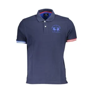 La Martina Elegant Blue Contrast Detail Polo Shirt