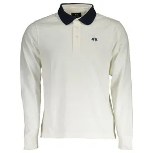 La Martina Elegant Embroidered White Jersey Polo Shirt