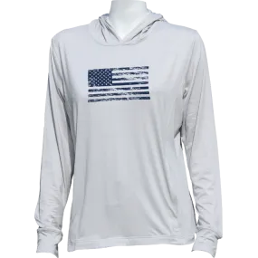 Ladies Blacks Beach Hoodie Vintage Flag - Steel Heather