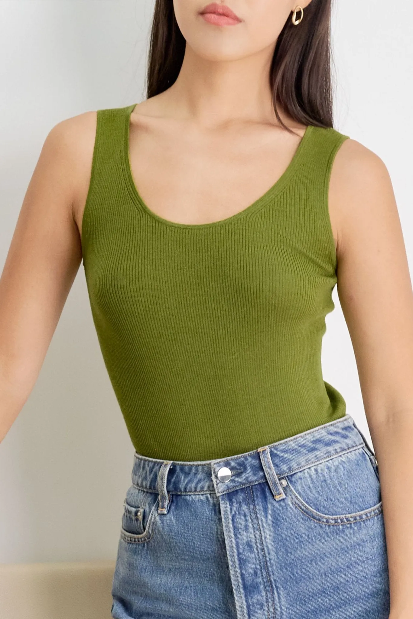 LENYA silk tank top (Olive)