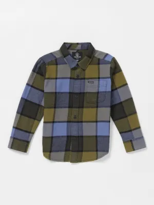 Little Boys Caden Plaid Flannel - Rinsed Black