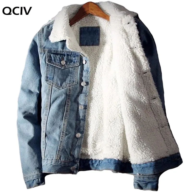 Men Denim Jacket Trendy Winter Warm Fleece Coats Mens Outwear Fashion Jean Jackets Male Cowboy Casual Clothes Plus Size 5XL 6XL