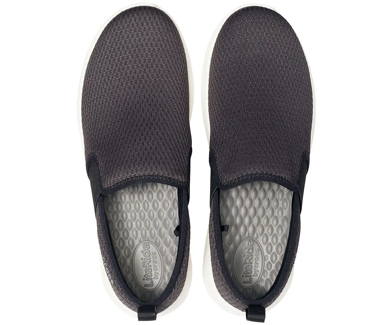 Men LiteRide Mesh Slip-On - Black/ White