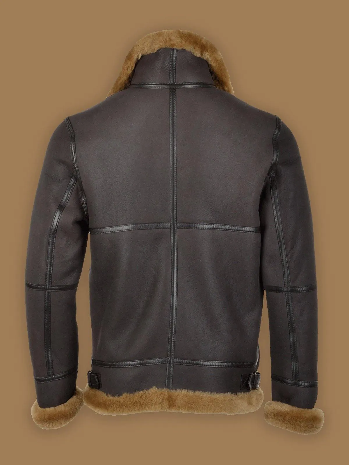 Men's Black RAF Shearling Leather Pilot Jacket