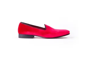 Men's Bright Roso Velvet Slip-On with Leather Sole (EX-141)