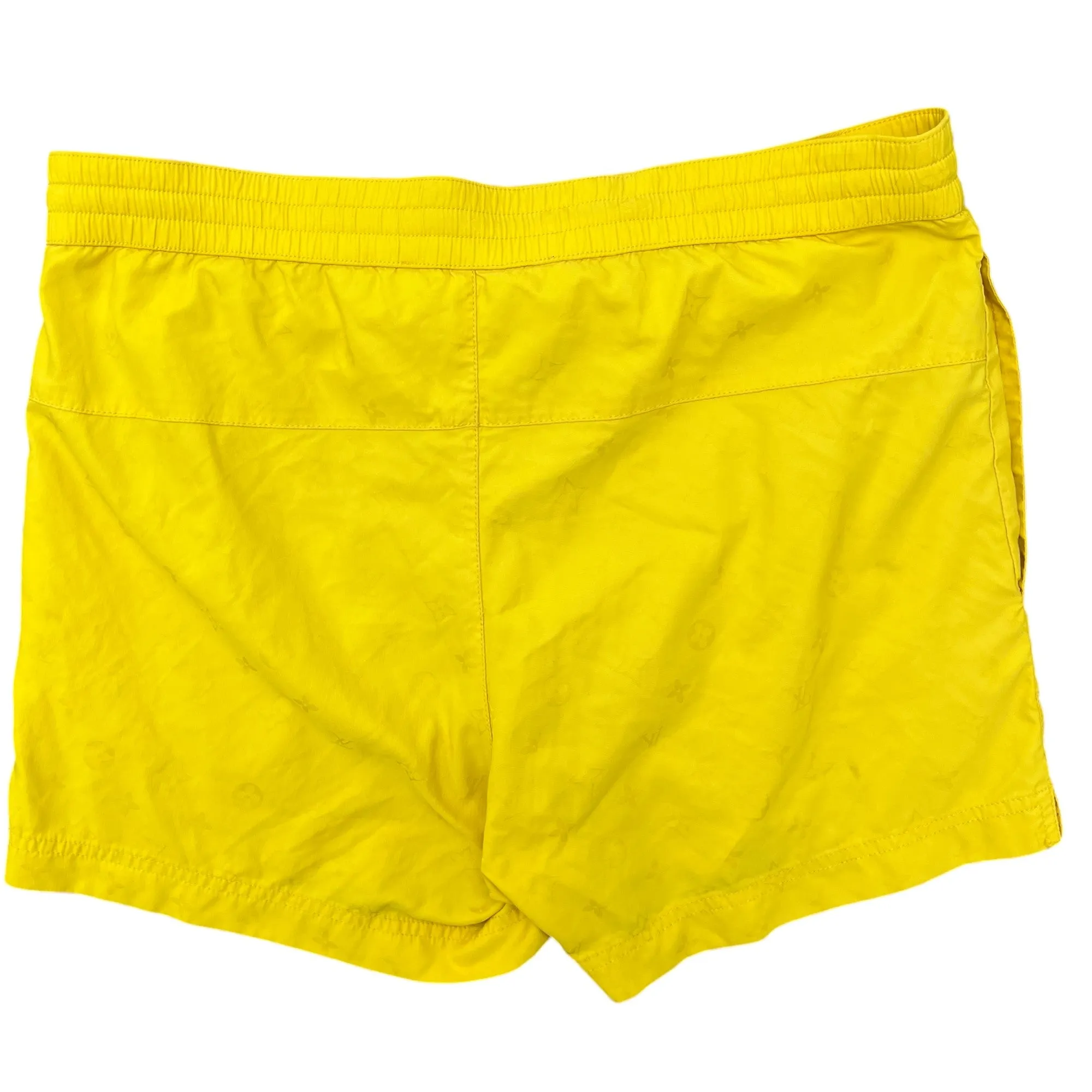 Men's Embroidered Logo Swim Shorts Yellow Size M