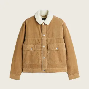 Men's Khaki Shearling Corduroy Jacket