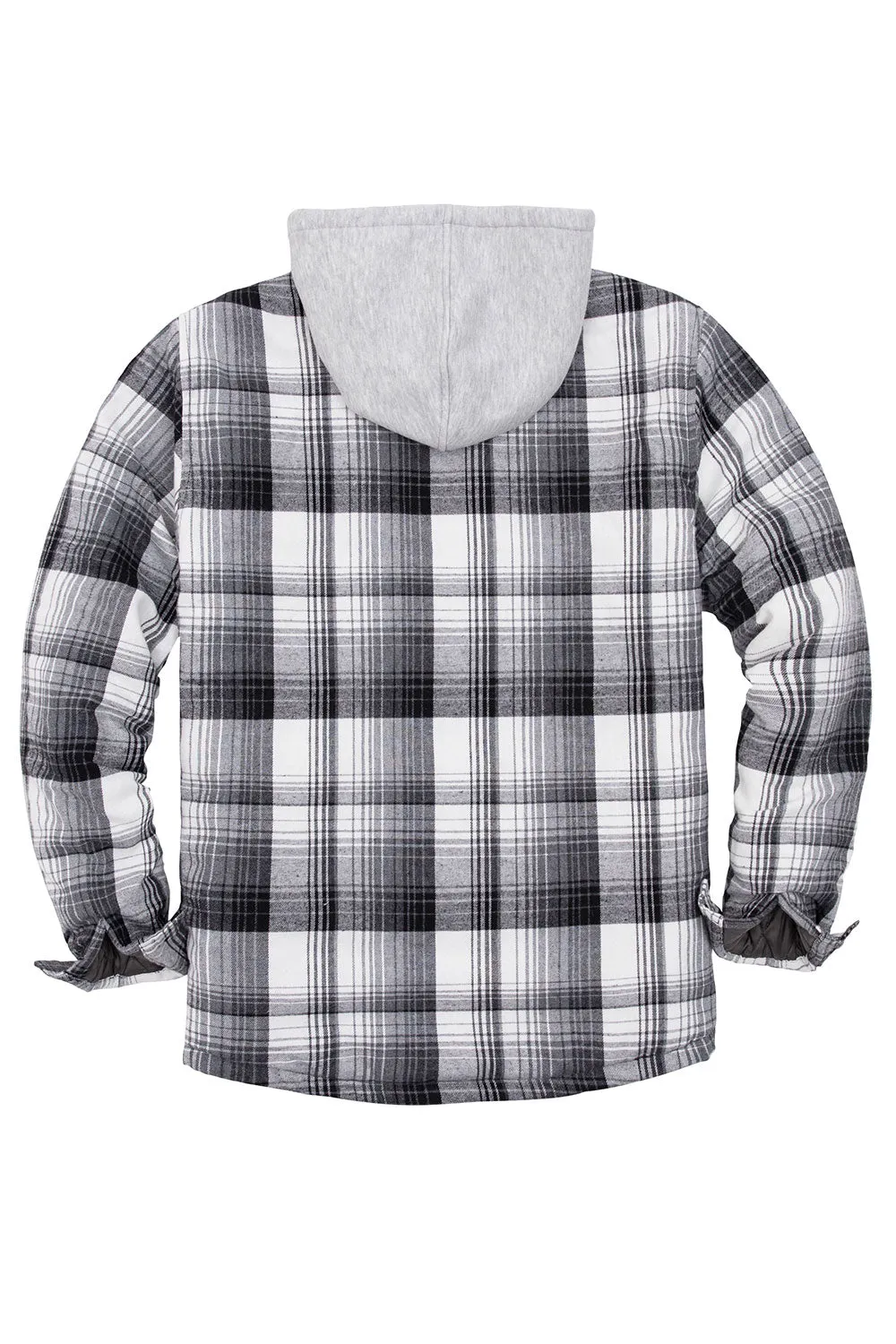 Men's Matching Family Black White Quilted Lined Flannel Hoodie