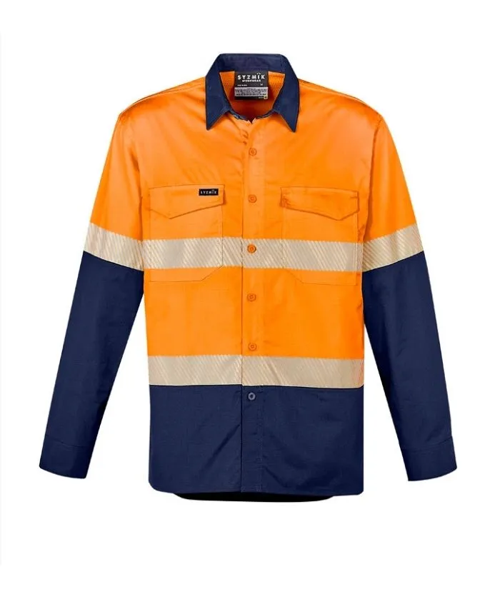 Mens Rugged Cooling Hi Vis Segmented Tape L/S Shirt