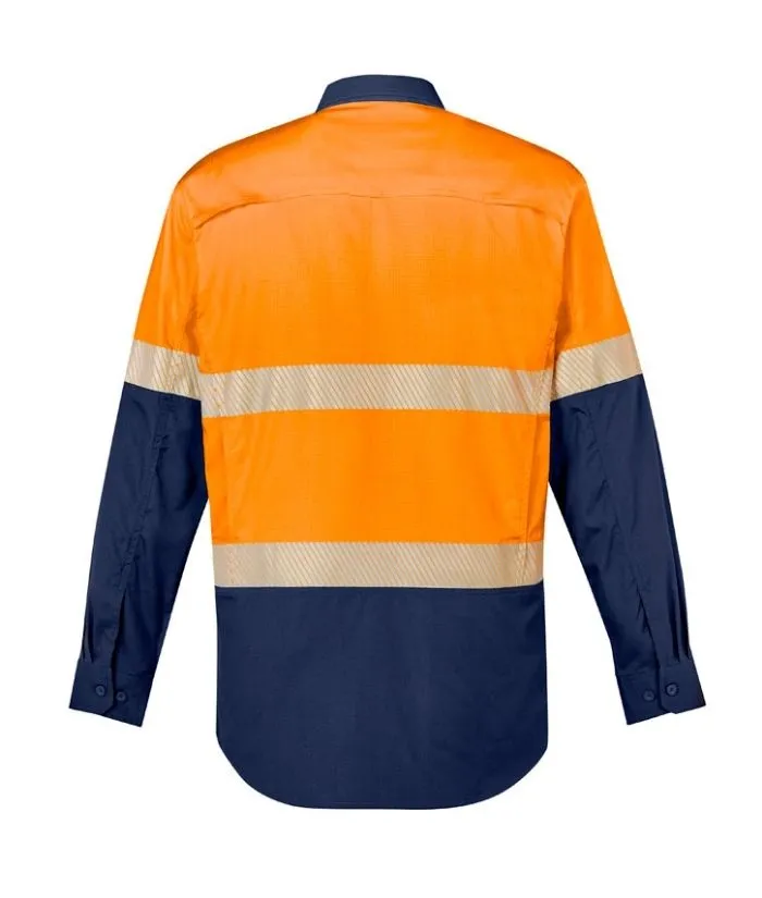 Mens Rugged Cooling Hi Vis Segmented Tape L/S Shirt