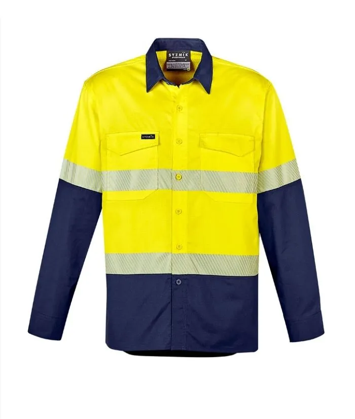 Mens Rugged Cooling Hi Vis Segmented Tape L/S Shirt