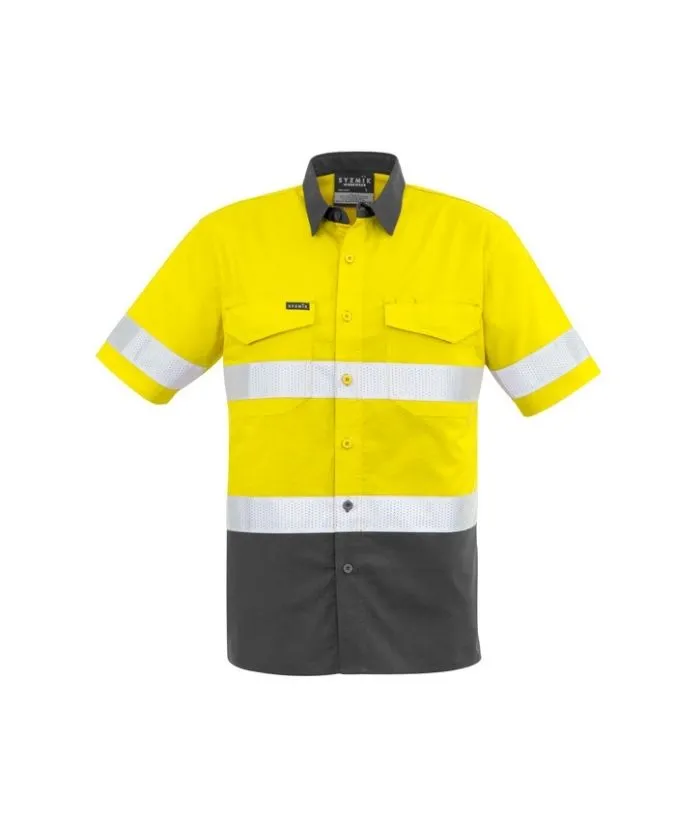 Mens Rugged Cooling Taped Hi Vis Spliced S/S Shirt