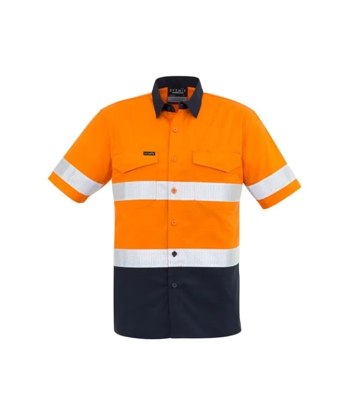 Mens Rugged Cooling Taped Hi Vis Spliced S/S Shirt