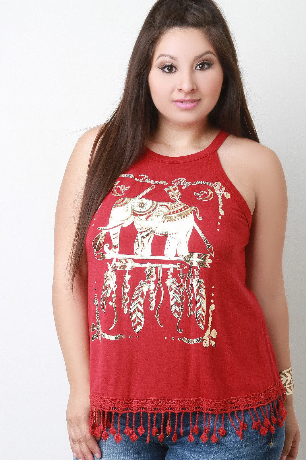 Metallic Dream Big Graphic Print Tank Top