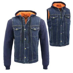 Milwaukee Leather MDM3020 Men's Blue Denim '5-in-1' Club Style Vest