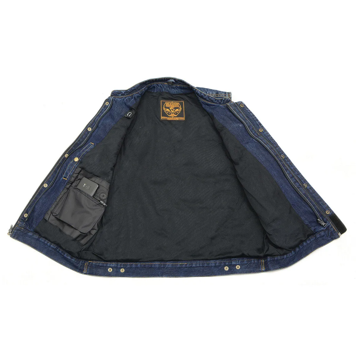 Milwaukee Leather MDM3020 Men's Blue Denim '5-in-1' Club Style Vest