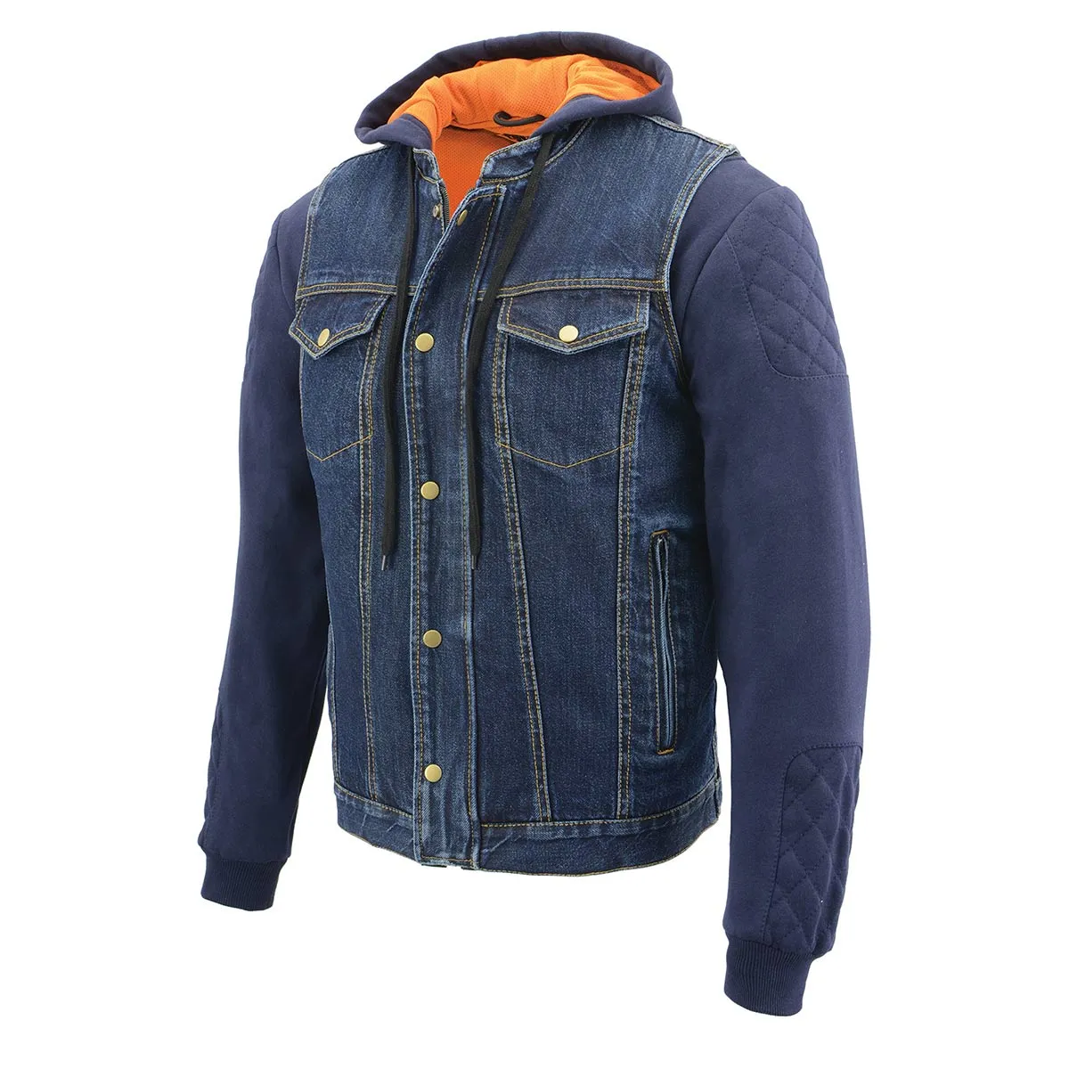 Milwaukee Leather MDM3020 Men's Blue Denim '5-in-1' Club Style Vest