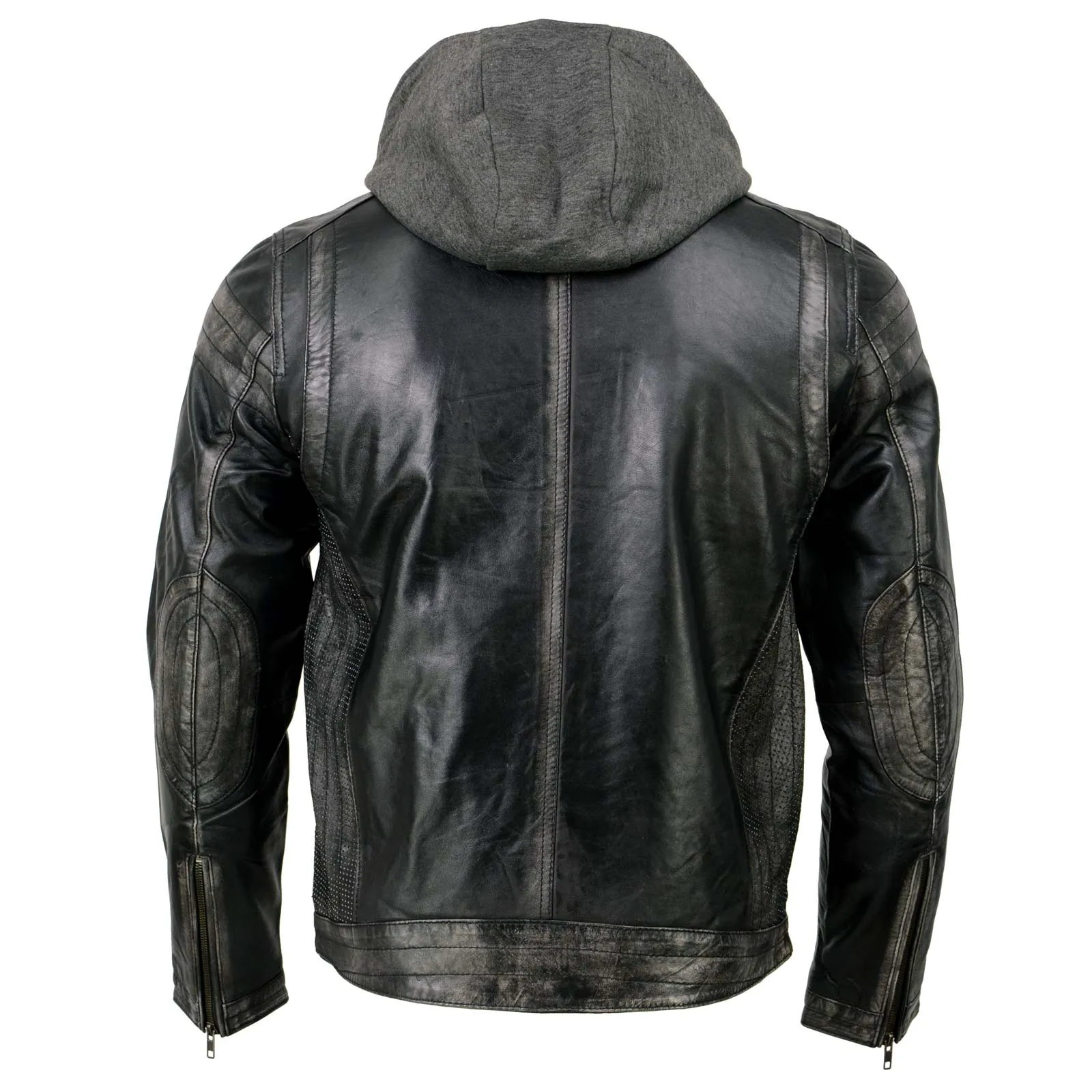 Milwaukee Leather SFM1846 Men's Black Fashion Casual Leather Jacket with Removable Hoodie