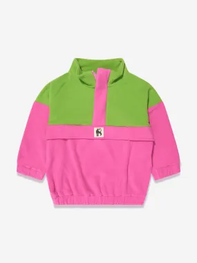 Mini Rodini Girls Fleece Zip Pullover in Pink