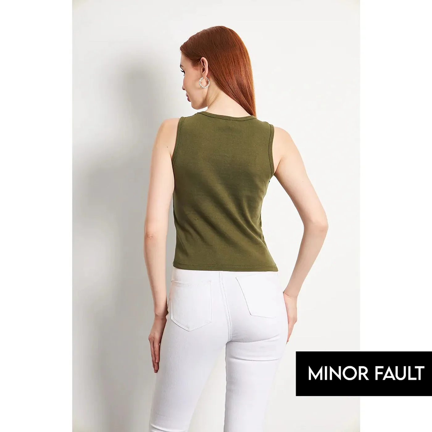 (Minor Fault) Olive Basic Tank Top