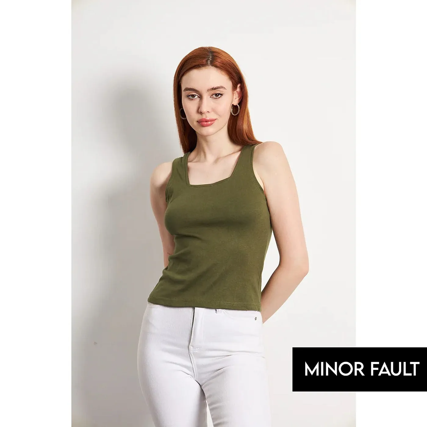 (Minor Fault) Olive Square Neck Tank Top