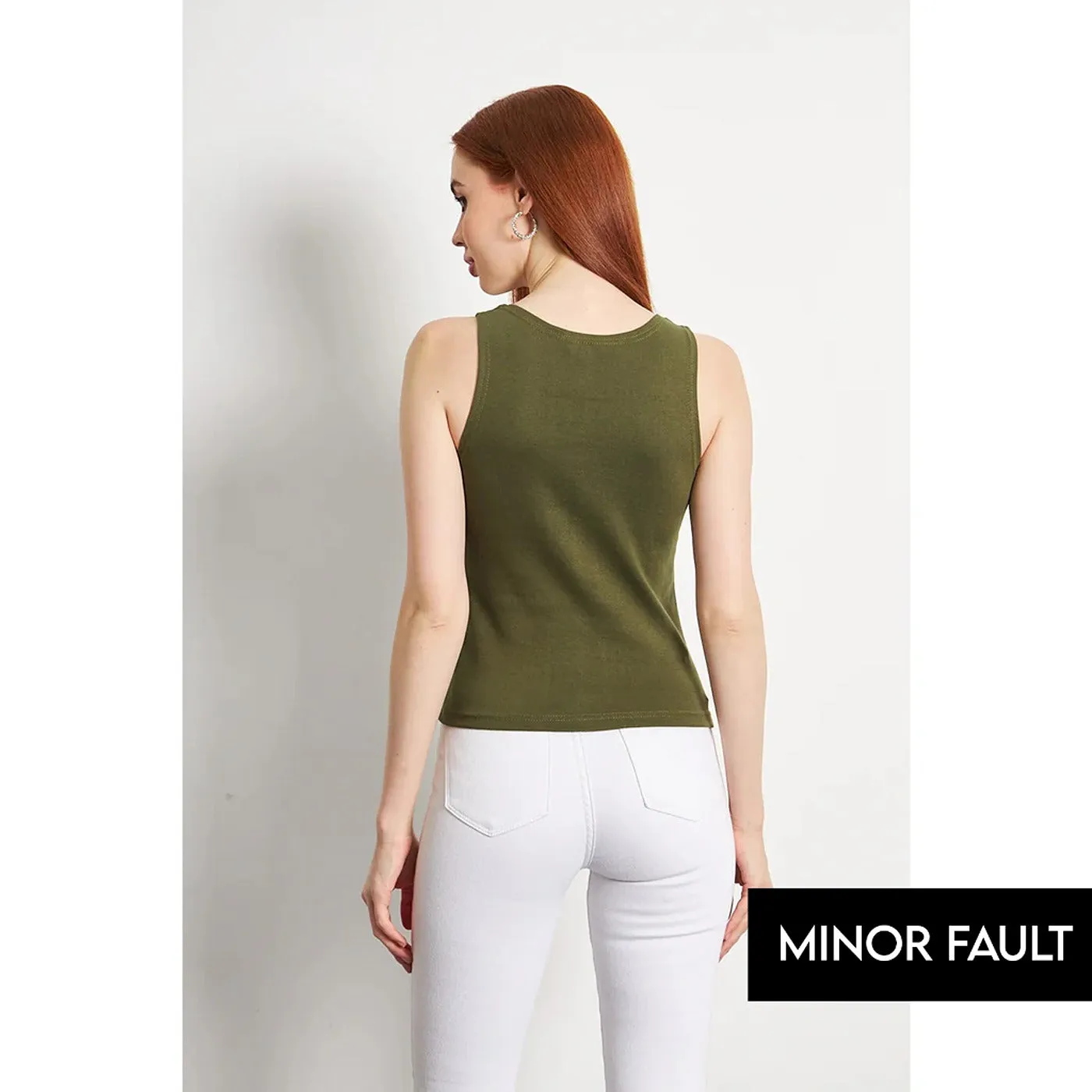 (Minor Fault) Olive Square Neck Tank Top