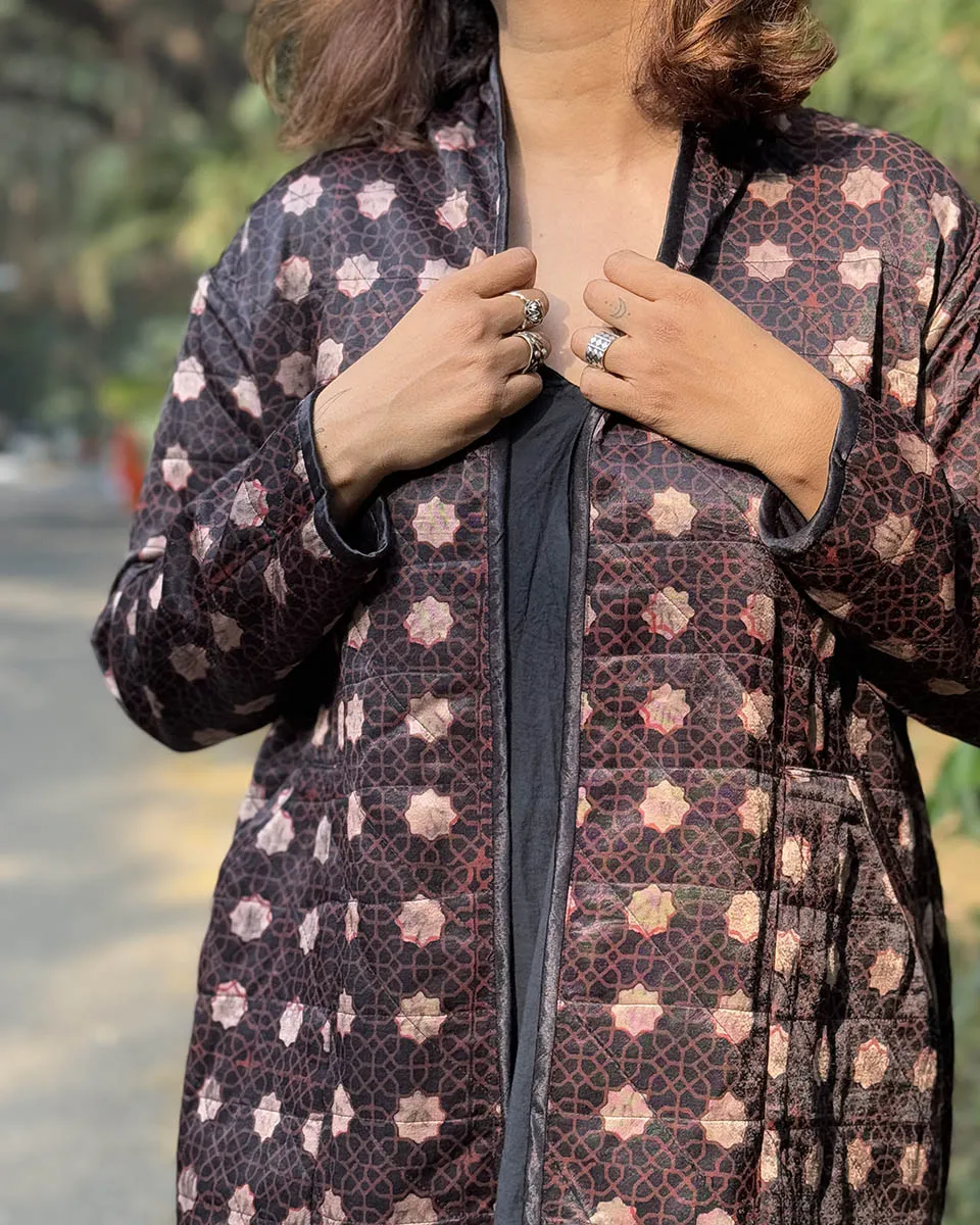 Moonchild Mashru Silk Reversible Quilted Jacket