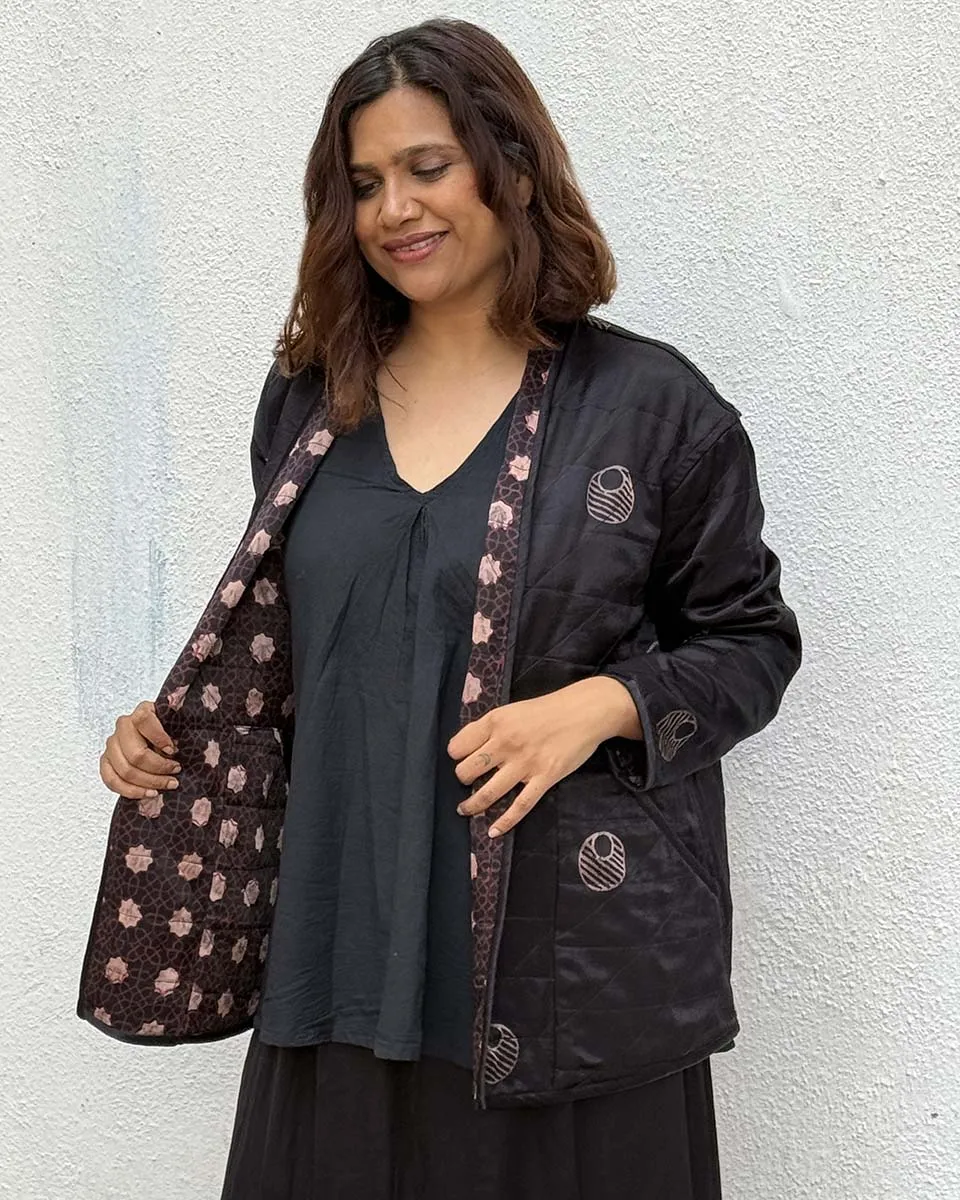 Moonchild Mashru Silk Reversible Quilted Jacket