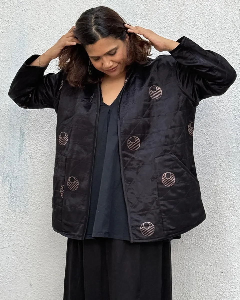 Moonchild Mashru Silk Reversible Quilted Jacket