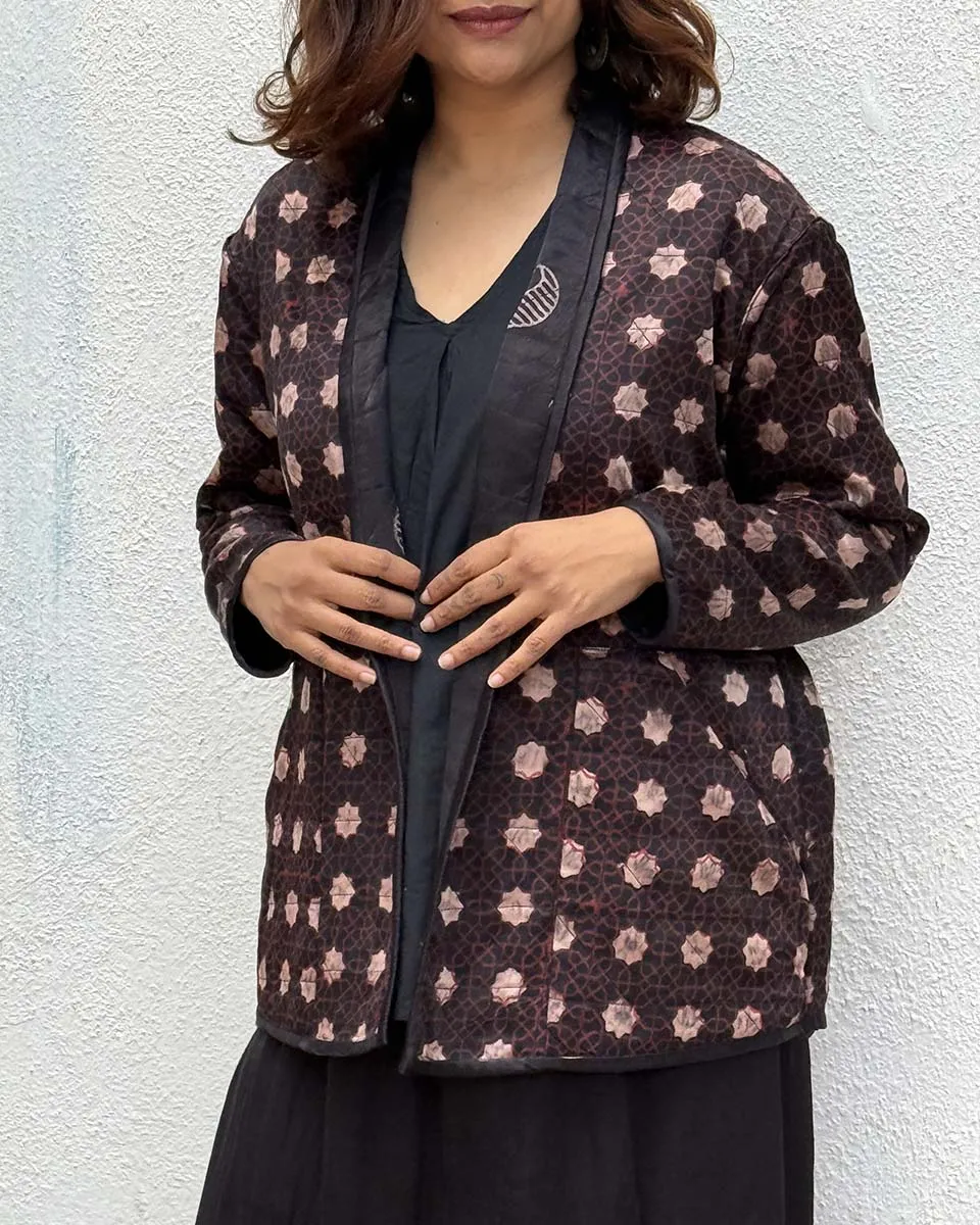 Moonchild Mashru Silk Reversible Quilted Jacket