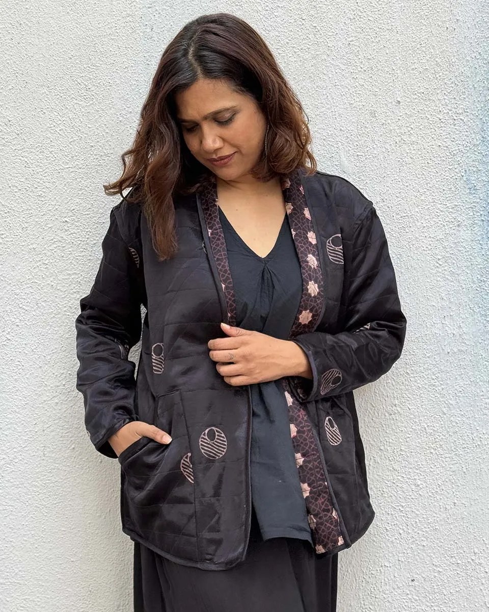 Moonchild Mashru Silk Reversible Quilted Jacket