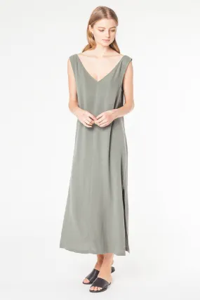 Motion Silk Dress - Olive