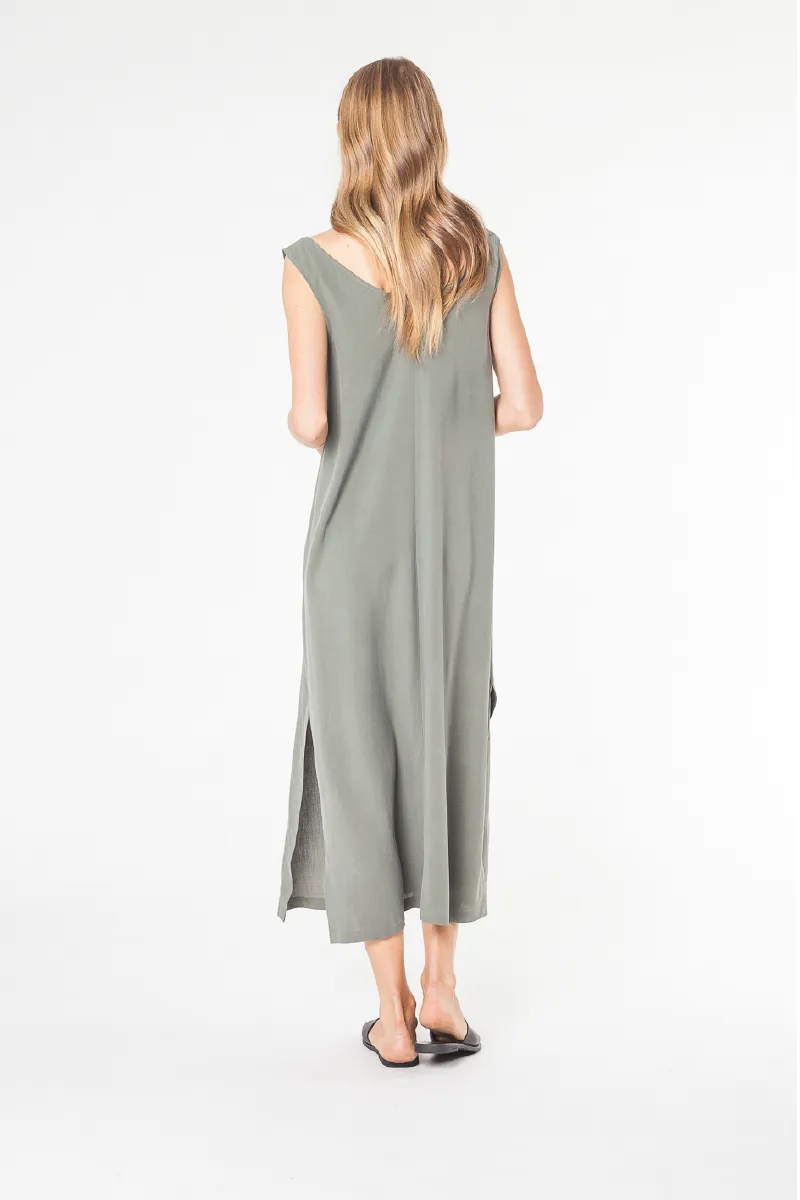 Motion Silk Dress - Olive