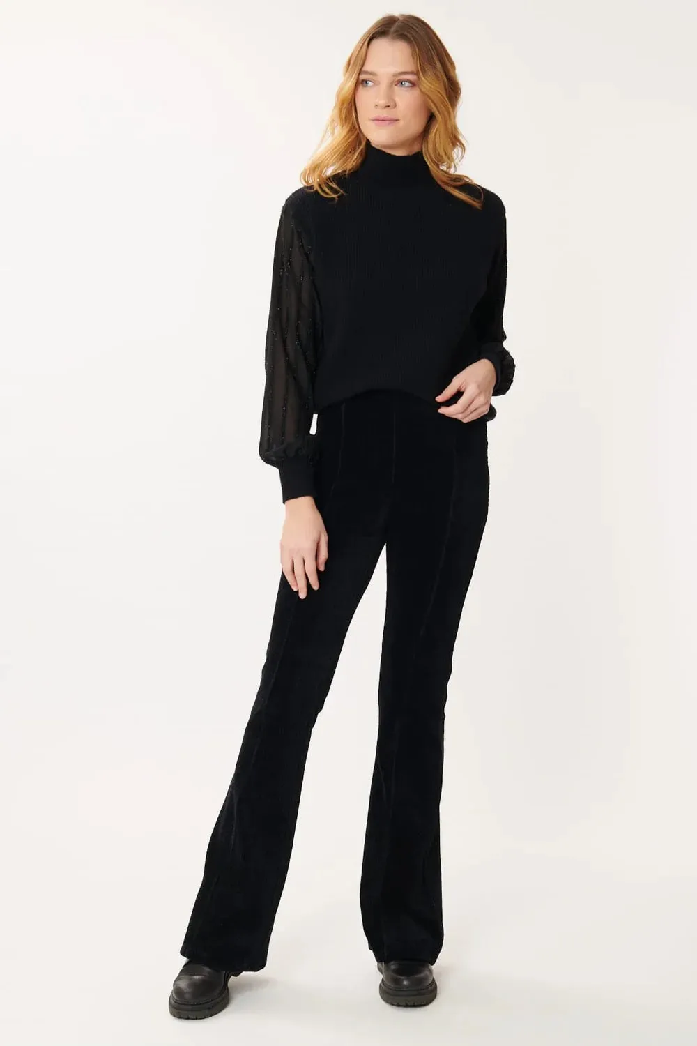 Nancy Corduroy Flare - Black