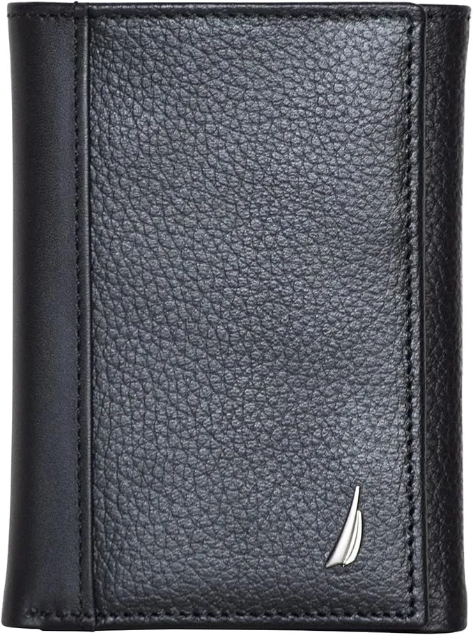 Nautica Men's Classic Leather Trifold RFID Wallet 