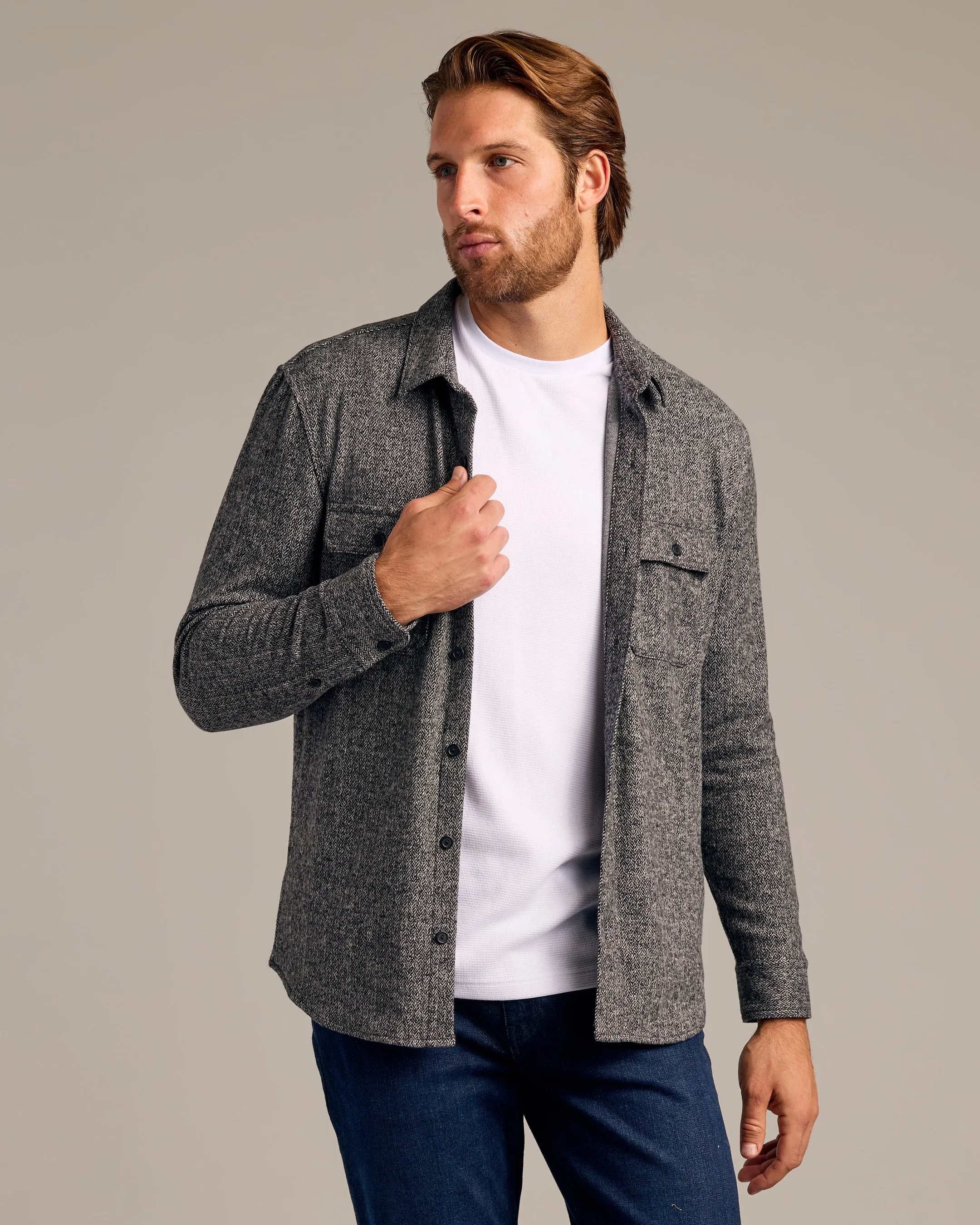 Neutral Navy Sweater Shirt Jacket 3-Pack